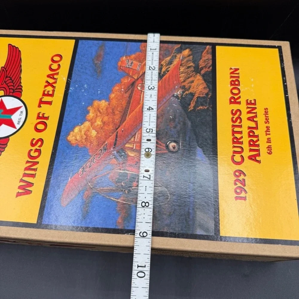 Vintage Wings of Texaco 1929 Curtiss Robin Airplane Bank‎ Diecast Red OS Vintage
